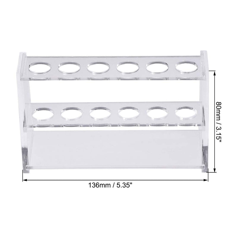 [Australia - AusPower] - uxcell Acrylic Test Tube Holder Rack 6 Wells for 10ml Centrifuge Tubes Clear 1 