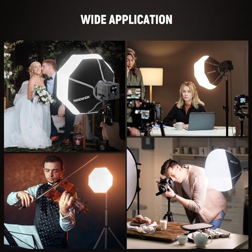 NEEWER Lantern Softbox for HS60B FS100B FS60C HB60B LED Video Light, 12" Quick Release 360° Omnidirectional Mini Light Diffuser(Not Bowens Mount) for Studio Photography Video Recording Streaming, NS7L