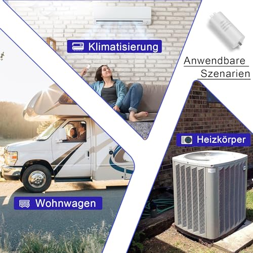 CBB60 450V 35UF 50/60HZ Capacitor, Plug-In Capacitor, Starter Capacitor, Suitable for Washing Machines, Drills, Lawnmowers and Other Electrical Devices (Four Connections)