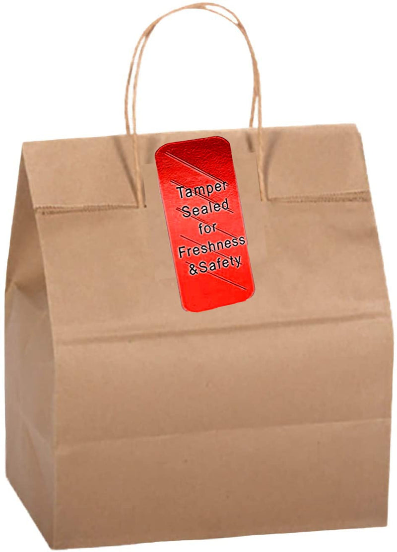 Remarkable Tamper-Evident Food Sealed for Freshness and Safety Stickers,0.5 x 1.5 Inch Tamper Proof Sealed for Freshness Stickers Help Increase Security During Delivery (500 Pcs) (red)