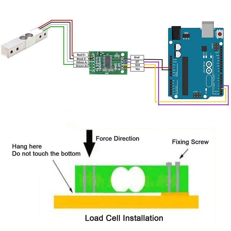 [Australia - AusPower] - ShangHJ 4 Sets Digital Load Cell Weight Sensor + HX711 ADC Module Weighing Sensor for Arduino DIY Portable Electronic Kitchen Scale Kit (5kg) 5kg 