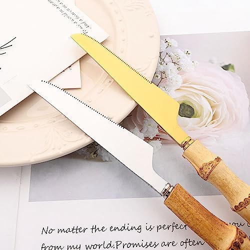 24-PIECE Silver Polish Flatware Set With Natural Bamboo Handle, Basic Chinoiserie Tableware Set For Daily Dining And Kitchen, Service for 6 24pcs Service for 6