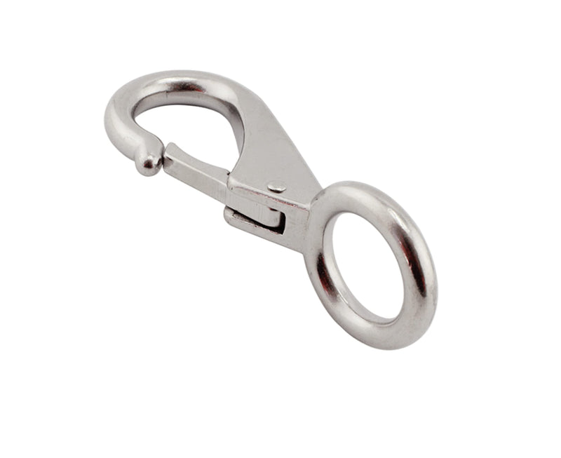 [Australia - AusPower] - 2/4Pcs Heavy Duty Stainless Steel 316 Spring Snap Hook Fixed Eye Clip Carabiner Marine Clip Dock Hardware Accessories 3# 4Pack 
