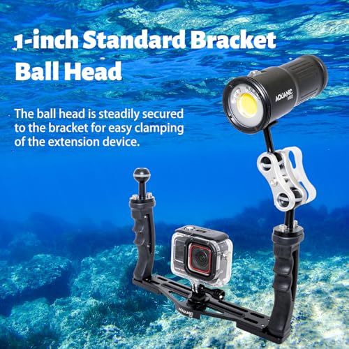 AQUANIC Underwater Camera Tray Handheld Stabilizer Tray Bracket for Camera Housing, Handle Aluminum Diving Grip for Gopro Divevolk, TG-5/6, RX100 V and Other Action Camera (Black) Black