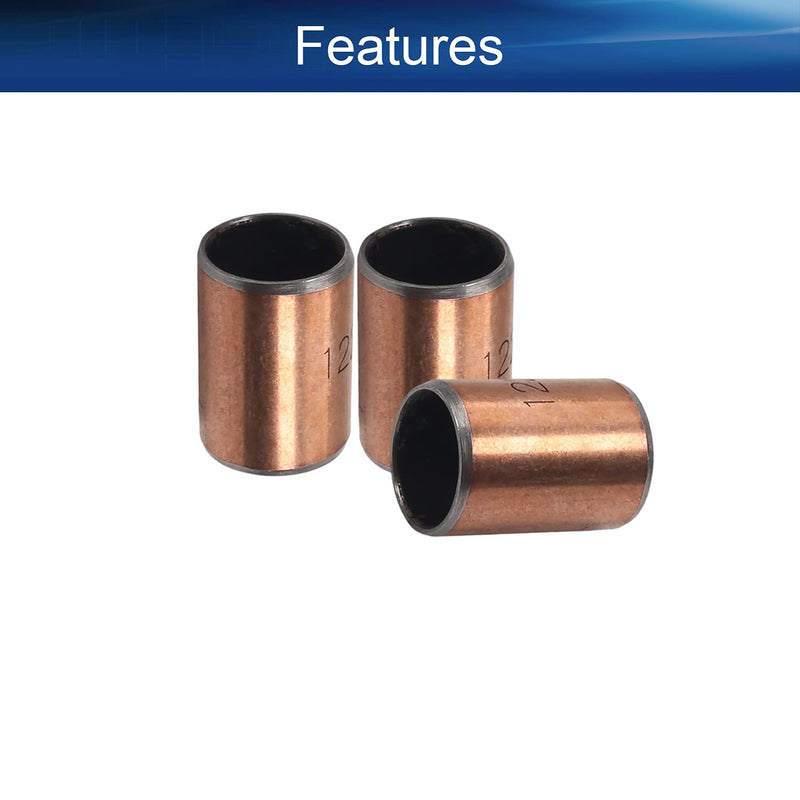 [Australia - AusPower] - Bettomshin 6Pcs Sleeve Bearing, 12mm Bore 14mm OD 20mm Length, Plain Bearings Wrapped Oilless Bushings for Sliding Parts of Machinery, Printing Presses, Textile Machines 