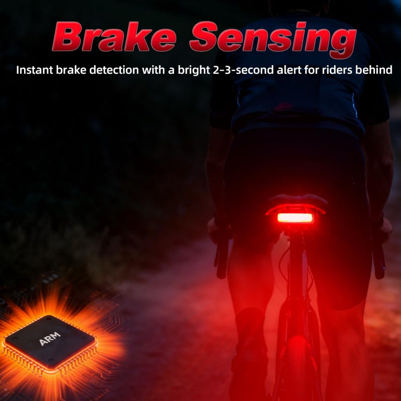 [Australia - AusPower] - ENFITNIX XlitET Bike Tail Light,Brake Sensing,Auto On/Off,50 Lumen Ultra Bright Rear Bike Light,USB-C Rechargeable LED Bicycle Tail Lights,IPX5 Waterproof,Cycling Accessories Lights for Night Riding. 