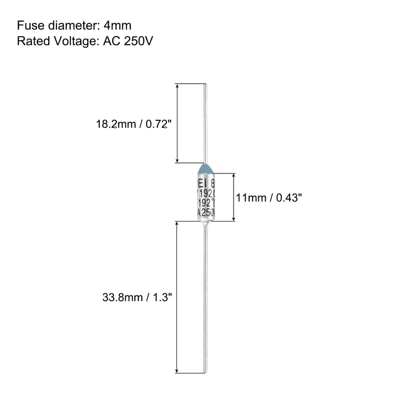 QUARKZMAN Pack of 6 Metal Temperature Fuse RY192 192°C 377.6°F 10A 250V Shut-Off Temperature Fuse for Motor Transformer Electrical Industrial Household Appliances