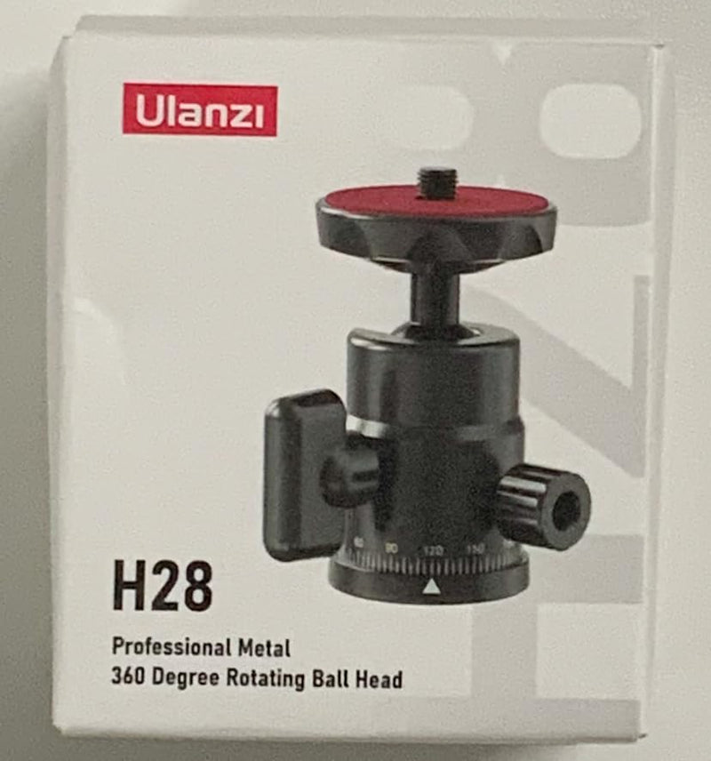 [Australia - AusPower] - Mini Ball Head, ULANZI H28 Panoramic Tripod Head + Dual Hot Shoe Mount DSLR Camera Mount Adapter Photograph Attachment Accessories for Gopro Cam Camcorder Smartphone Light Microphone Loading 5.5lb 