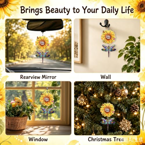 Sunflower Dragonfly Desk Decor, Acrylic Christian Gifts for Women Girls