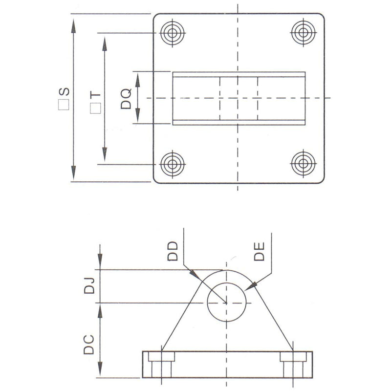 Baomain Foot Flange Link an Enclosure CA-50 for Foot Mounting Work with Pneumatic Standard Cylinder SC 50