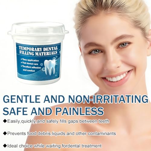 Temporary Dental Filling Material, Tooth Repair and Pain Relief, Self-Hardening Temporary Teeth Filling, Ensure Emergency Care for Teeth, Easy to Use, 15g