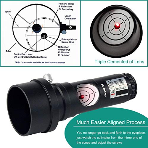 SVBONY Laser Collimator, for Newtonian Marca Telescope Alignment, 1.25/2" Classic version