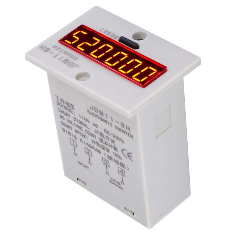 [Australia - AusPower] - 6 Digits Electronic Counter, 0-999999 Counting Range LED Digital Display Counter Relay No Voltage Counter (AC/DC110V) 