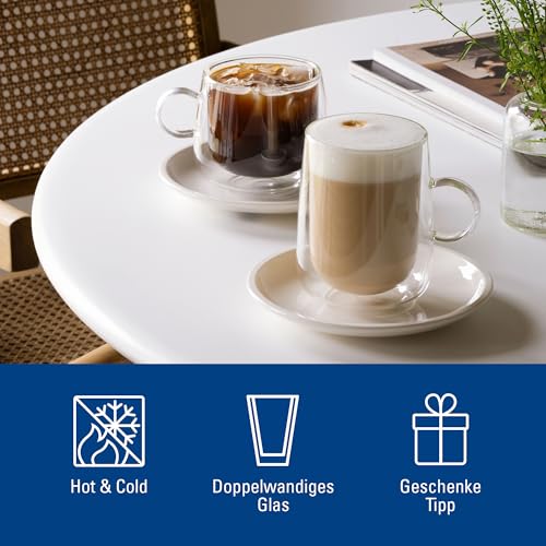 Villeroy & Boch Artesano Hot & Cold Beverages Cappuccino Glass, Set of 2, 14.5 oz, Borosilicate Glass, Dishwasher & Microwave Safe