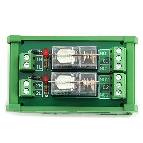 [Australia - AusPower] - Electronics-Salon DIN Rail Mount AC/DC 24V Control 2 SPDT 16Amp Pluggable Power Relay Module, G2R-1-E 2 Channel 24V 
