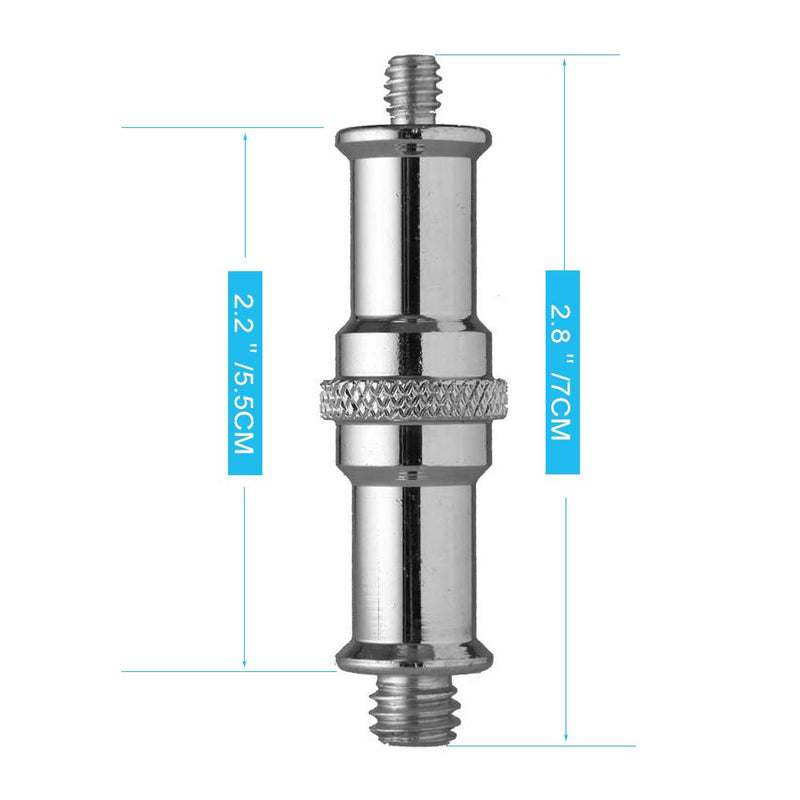 [Australia - AusPower] - 2 Pieces Standard 1/4 to 3/8 inch Metal Male Convertor Threaded Screw Adapter Spigot Stud for Studio Light Stand, Hotshoe/Coldshoe Adapter, Ball Head, Wireless Flash Receiver, Trigger 