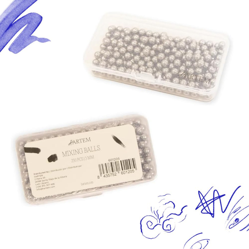 [Australia - AusPower] - Hartem - Paint Mixing Balls | Stainless Steel Precision Balls for Mixing Model Paints| 5.5 mm (0.22 inch) Small Ball Bearings 250 pcs - Prevents Sedimentation, Nail Polish, Decanter Cleaning Beads 