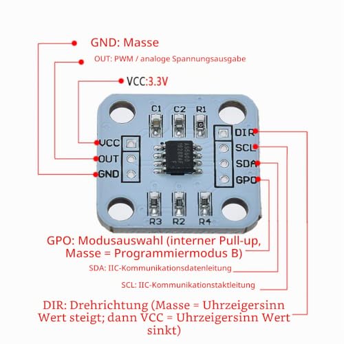 Hailege 2pcs AS5600 Magnetic Angle Measuring Sensor Magnetic Encoder Module 12Bit High Precision with Magnet