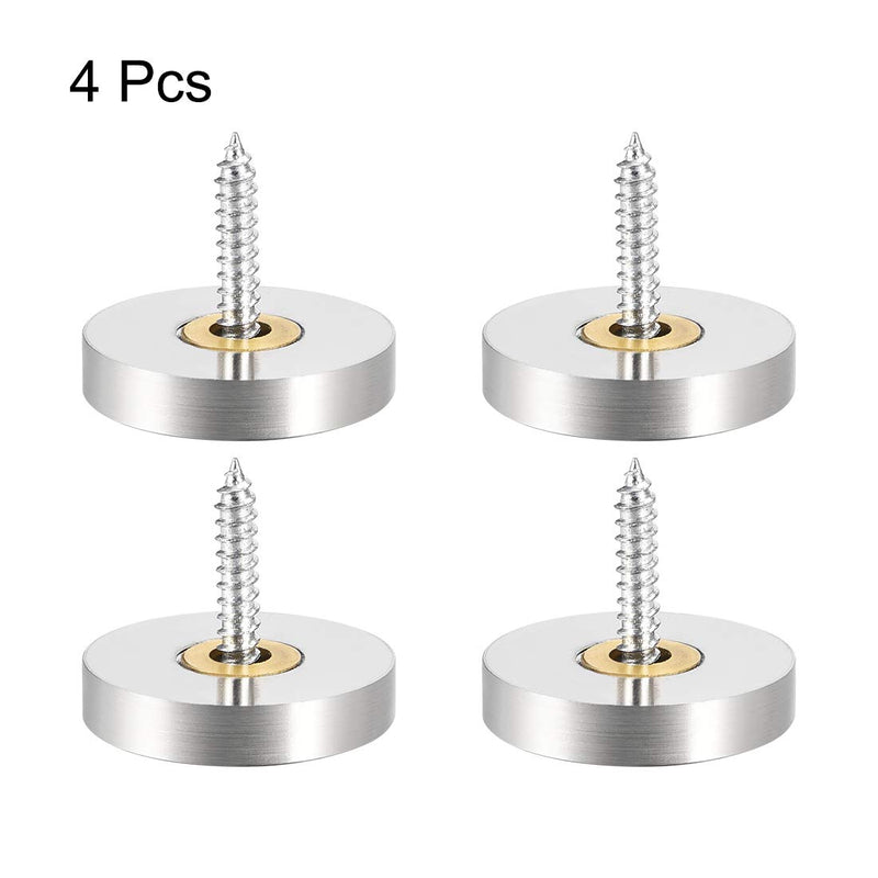 [Australia - AusPower] - uxcell Mirror Screws Decorative Caps Cover Nails Brushed Stainless Steel 25mm 4pcs 25 mm 