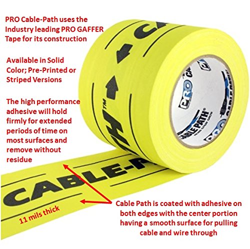 Pro Protapes Gaffer's Tape, Black, 30 yd L, 4 in W Cable Path - 1 Each 4" (Pack of 1)