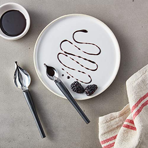 Mercer Culinary Precision Drawing Decorating Spoon Set, Large/Small, Stainless Steel Large 7-7/8-Inch and Small 7-Inch Set