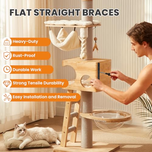 Alise 8-inch black flat bracket mending plate brace for wood shelves