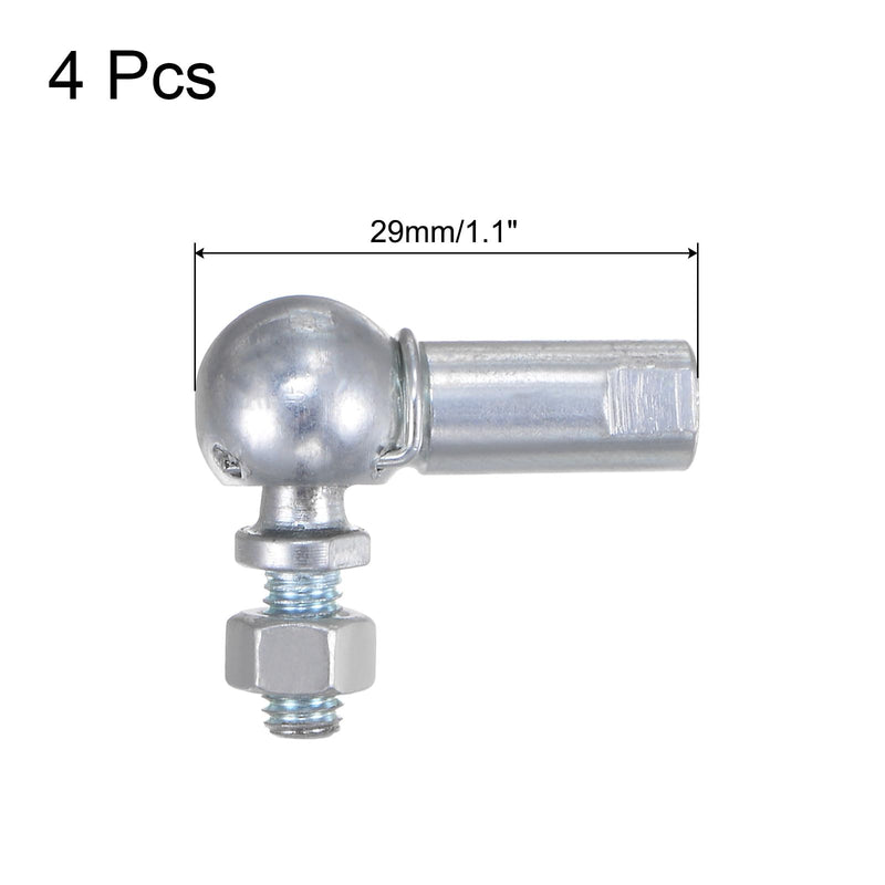 [Australia - AusPower] - uxcell 4pcs CS8 M5 Angle Ball Joint, M5x0.8 Right Hand Thread, A3-Steel Self-lubricating Ball Socket End Fitting 