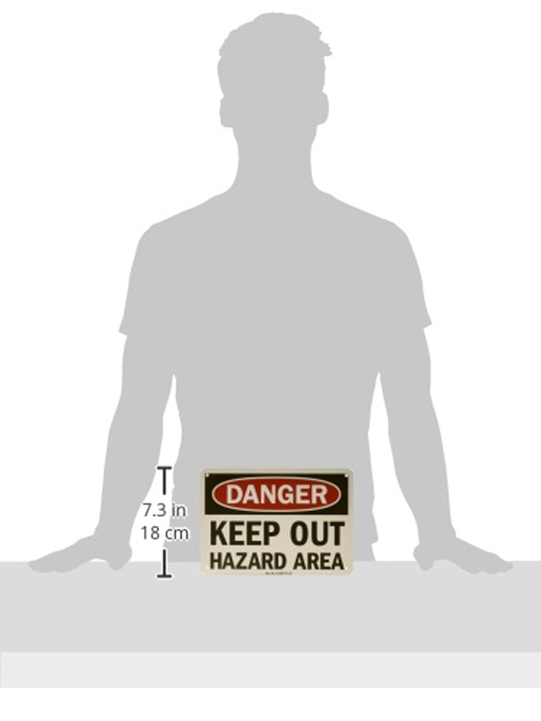 SmartSign - U9-1822-NP_7x10 Danger - Keep Out, Hazard Area Sign By | 7" x 10" Plastic Black/Red on White 7" x 10"