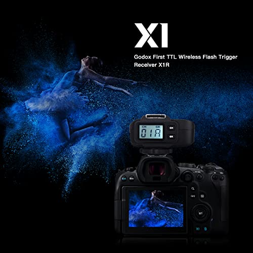 Godox X1R-C E-TTL 2.4G High Speed Sync Wireless Remote Flash Trigger Receiver Compatible for Canon Camera, 1/8000s, 5 Groups and 32 Channels,2.4G Wireless X System