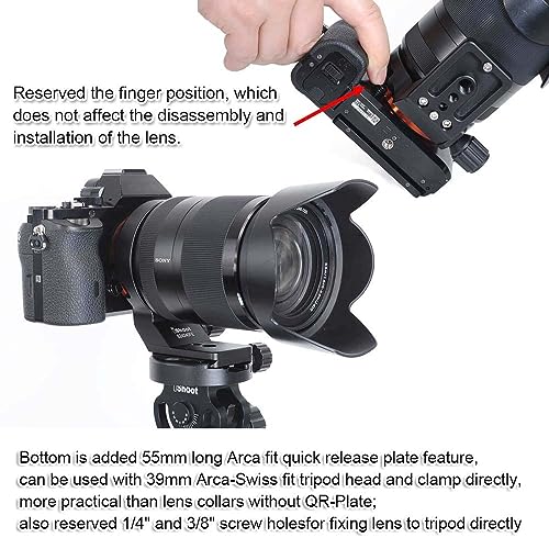 iShoot Tripod Mount Ring Lens Collar Support Bracket Holder Compatible with Sony FE 24-240mm F3.5-6.3 OSS, 24-70mm f/4 ZA OSS, 24mm f/1.4 GM, 10-18mm f/4 OSS, 16-35mm F4 ZA OSS, 18-135mm f/3.5-5.6 OSS