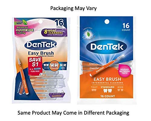 [Australia - AusPower] - DenTek Easy Brush Dental Cleaners, Standard, 16 Count (Pack of 6) 16 Count (Pack of 6) 