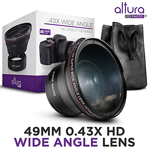 Altura Photo 49mm Wide Angle Lens with Macro for Canon EOS M50, R100
