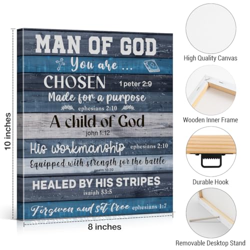 Christian Canvas Wall Art Man of God Religious Poster Print Wall Decor