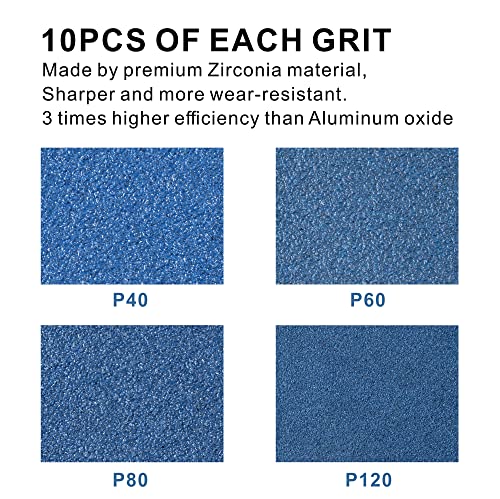 40 pieces zirconia sanding belt 10 x 330 mm | Zirconia corundum sanding belt set, each 10 x grain 40/60/80/120 10 x 330 mm sanding belts