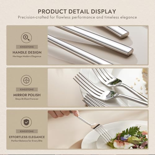 KINGSTONE 12 Piece Dinner Forks Set, Stainless Steel Forks 12-Piece