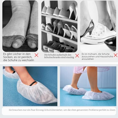 100 Pcs White Disposable Non-Woven Fabric Shoe Covers Carpet Cleaning Floor Carpet Shoe Covers