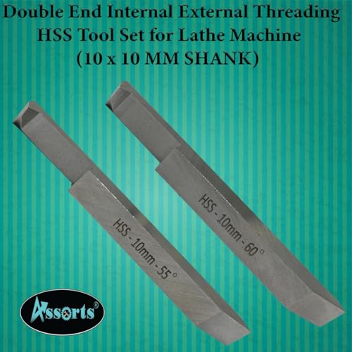 Double End Internal & External Threading HSS Tool Set for Lathe Machine 10×10 mm Shank Precision Cutting Tool for Threading Operations 10 X 10 MM SHANK