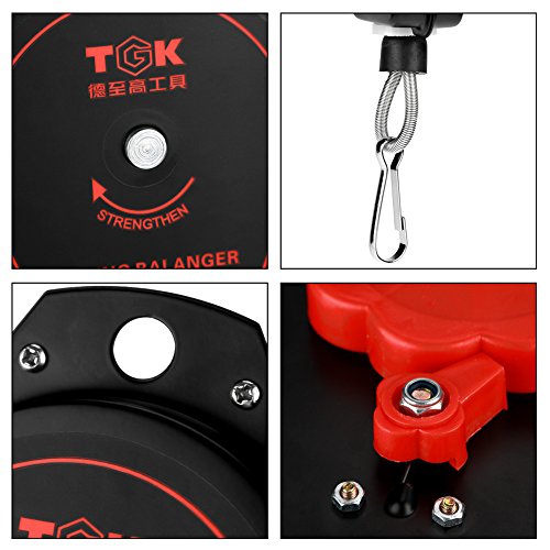 [Australia - AusPower] - Spring Scale Retractable 0.6 to 2.0 kg Capacity Heavy Duty Hanging Tool Holder ES620 (Black) 
