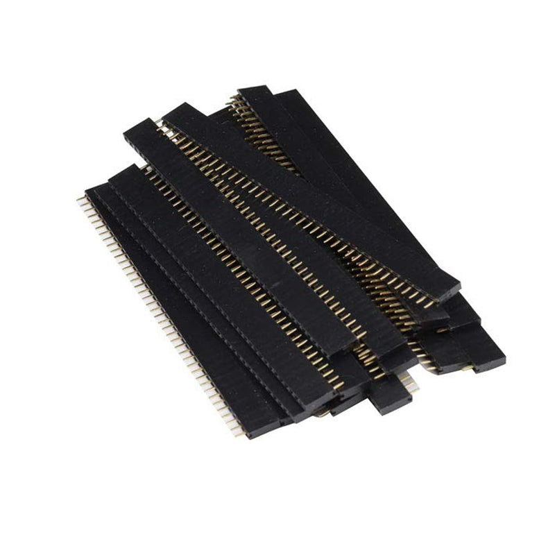 [Australia - AusPower] - 20PCS Single Row Straight Female Pin Socket Pin Header Connector Pin Strip 2.54mm Spacing for PCB Board Shield 