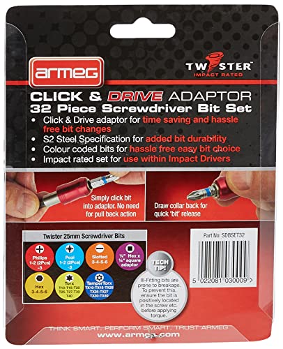 Armeg SDBSET32 Screwdriver Bit Set (32-Piece)