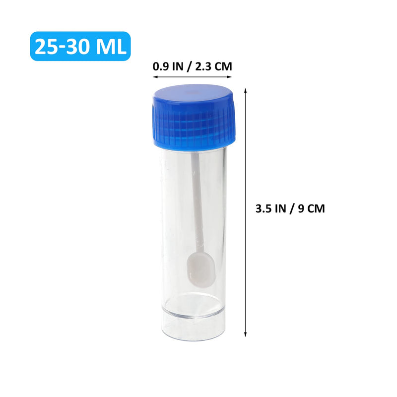 [Australia - AusPower] - Totority Stool Containers Sample, 10 Pcs Specimen Cup with Lid Stool Container 25-30ml Specimen Cup with Spoon Lid Urine Cups for Laboratory Medical Use 