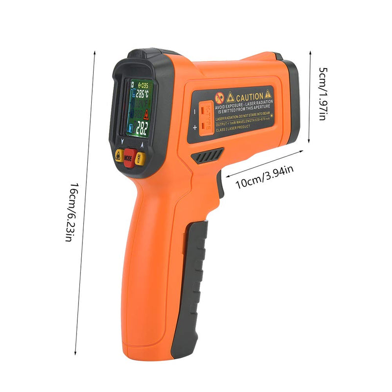 [Australia - AusPower] - Infrared Thermometer Gun, Touchless Thermometer PM6530D High Precision NO Contact Digital Laser Thermometer Gun -50C~800℃/ -58~1472 ℉ (1PC) for Cooking, Oven and Meat orange+black 