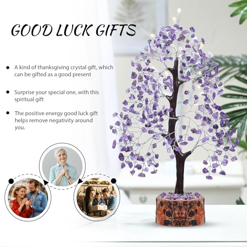 PYOR Amethyst Crystal, Artificial Tree, Crystals And Stones, Desk Decorations For Women Office, Feng Shui Decor, Meditation Crystals, Housewarming Gifts, Spiritual Gifts For Women Amethyst-sw