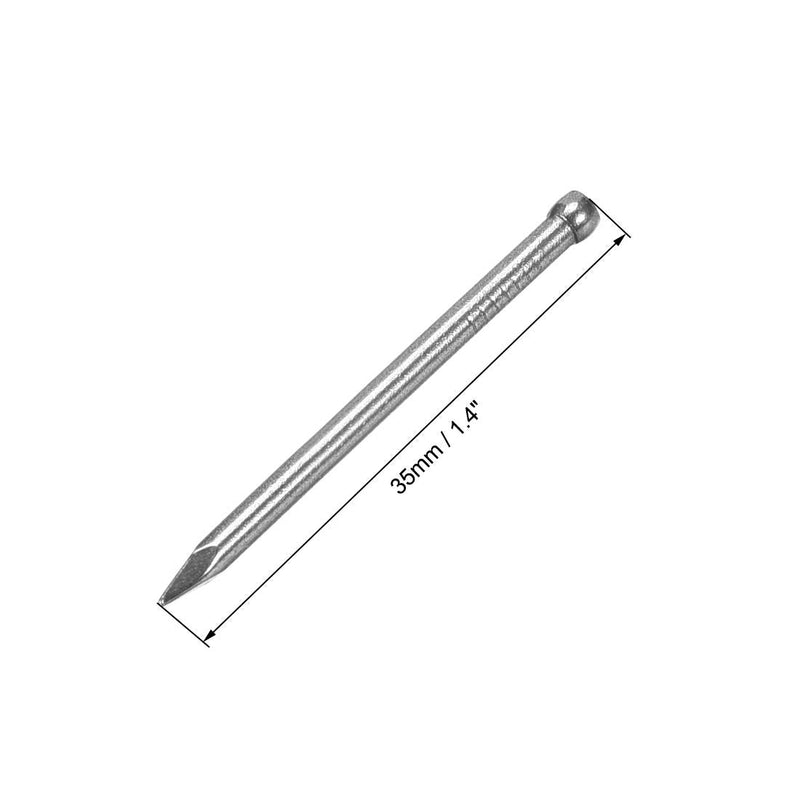 [Australia - AusPower] - uxcell Finishing Nails Hand-Drive Hardware Carbon Steel Nail 35mm 1.4-inches 100pcs, Silver 