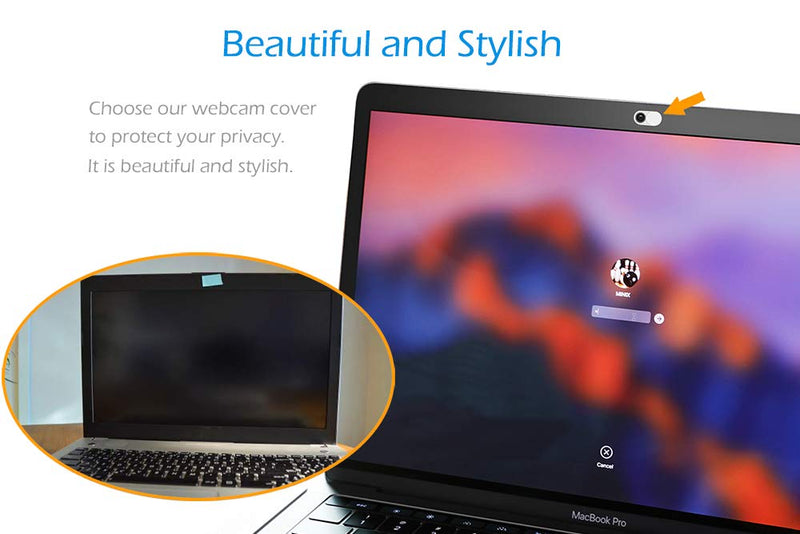 [Australia - AusPower] - Camera Cover Slide, 0.023Inch Ultra-Thin Black&White, Web Webcam Cover for MacBook air, Laptop, iMac, Desktop, PC, MacBook Pro, iPad, iPhone 8/7/6, Privacy Protection [2 Packs] Withe & Black 