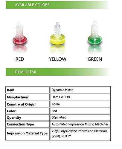 [Australia - AusPower] - [DXM]Red Dental Dynamic Mixing Tips compatible with 3M ESPE Pentamix mixing machine 1 bag (50pcs) 