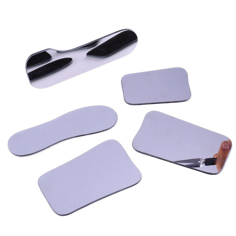 [Australia - AusPower] - 5Pcs/Set 2 Sided Pofessional Dental Occlusal Photographic Mouth Mirror Rhodium Dental Plated Glass Intraoral Photo Reflector 