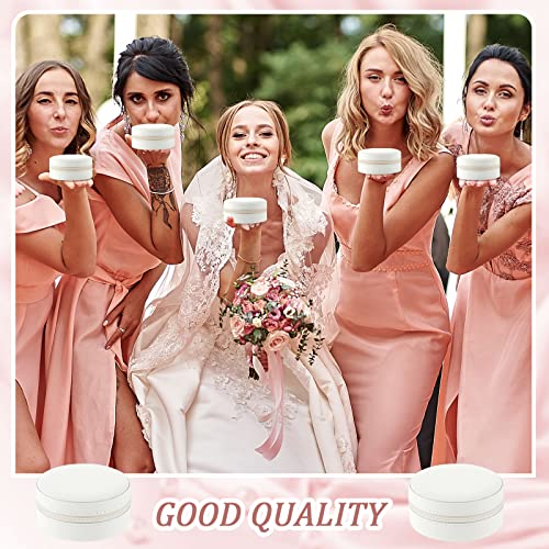 Taiyin 6 Pcs Travel Jewelry Case Bridesmaid Gift Boxes Small Jewelry Travel Organizer Round PU Leather Box Mini Storage for Wedding White