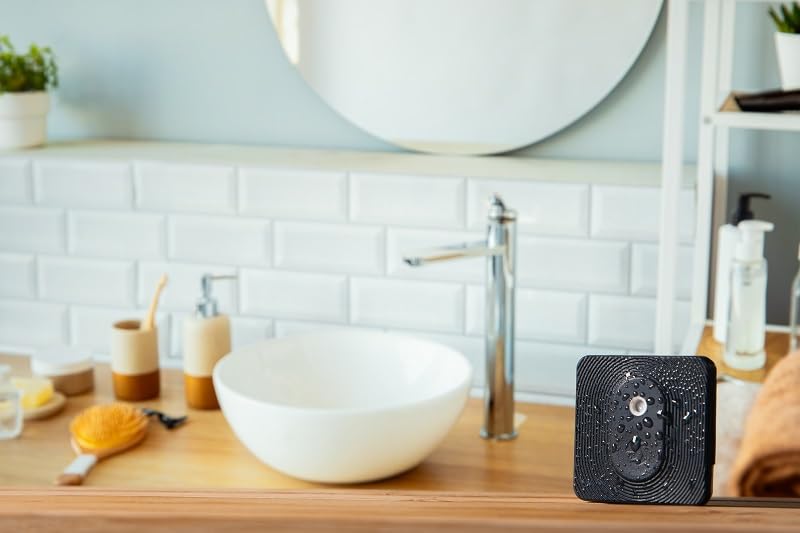 Shelly Blu H&T Black Bluetooth Controlled Temperature and Humidity Sensor Splash-proof and Dustproof Protection Class IP54 iOS Android App Gateway Required