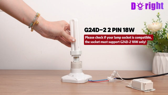 DoRight 18W CFL G24d-2 2-Pin Compact Fluorescent Lamp - PLC 827 Fluorescent Lamp, Warm White 3000K 2U Double Spiral Tube Energy Saving Lamp Non-Dimmable for Kitchen, Office, Bedroom (Pack of 1) Warm white 3000 K